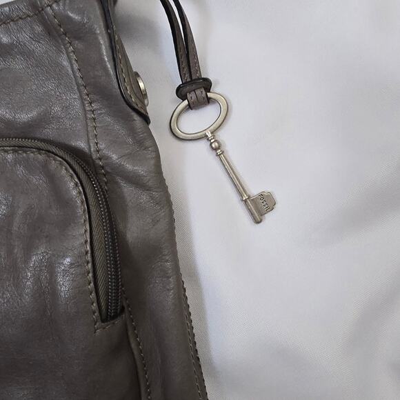 Fossil Hanover Leather Smoke Hued Crossbody Messenger Tote Bag Shoulder Purse - Picture 11 of 15